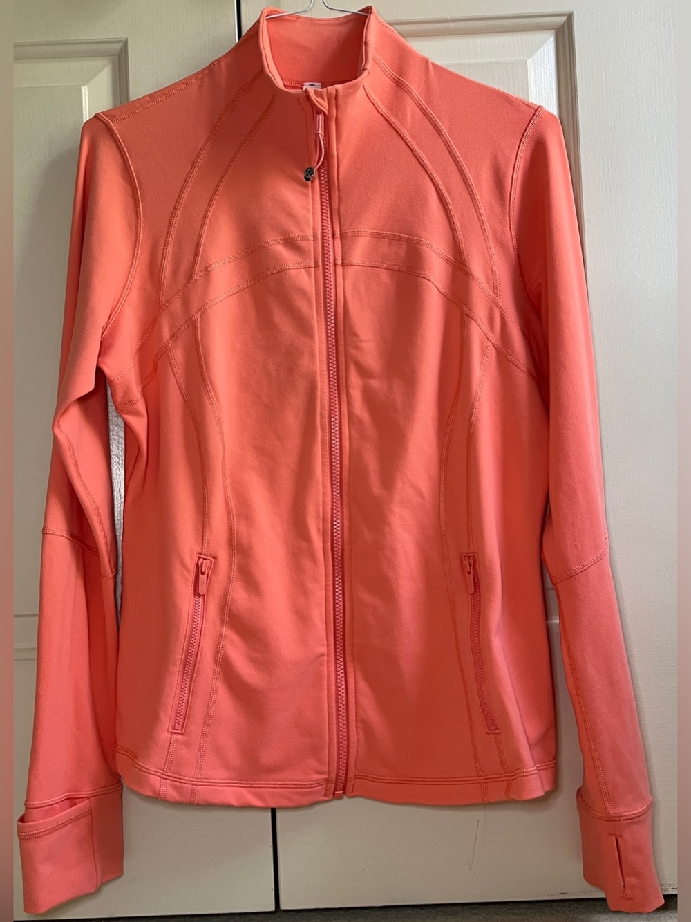 🍒LULULEMON sz 14 DEFINE Jacket SUNNY CORAL Tangerine Creamsicle Peach ~ LUON!!